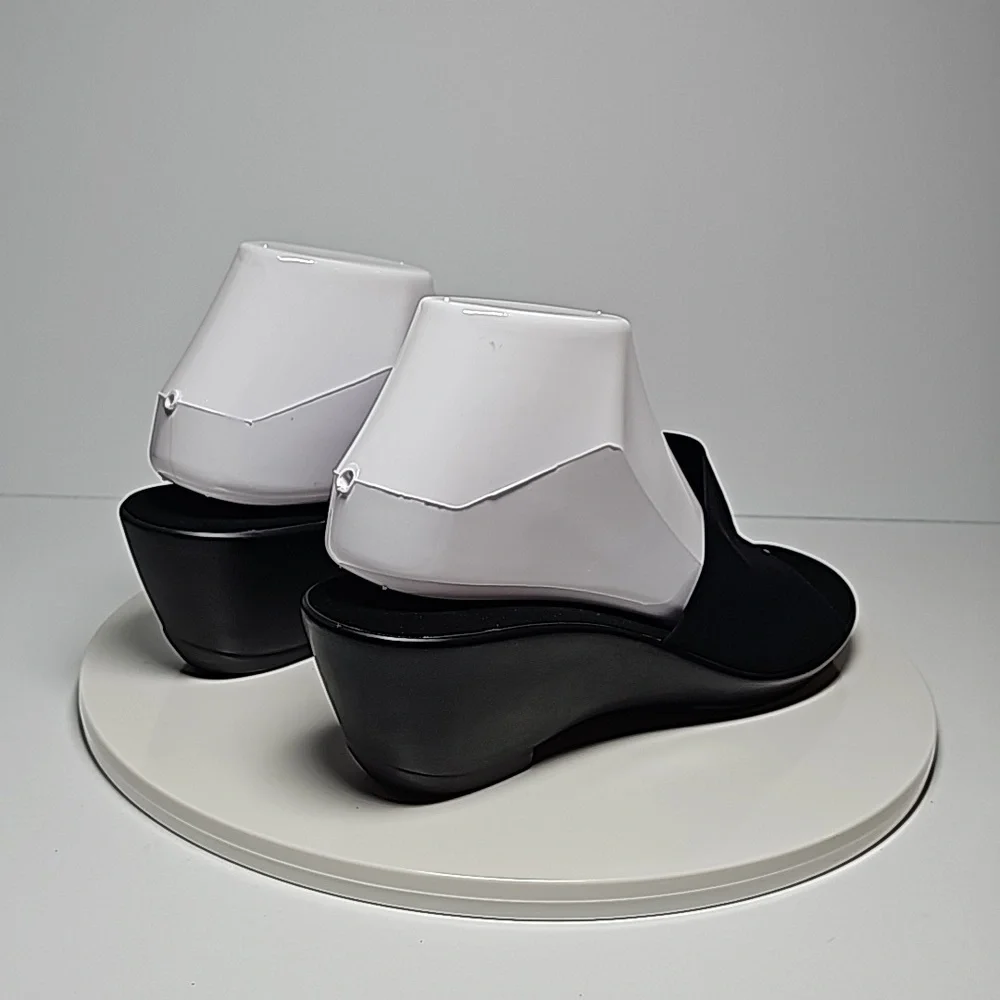 NWOT Onex Rory Italy Black Stretch Wedge Slide Sandals Comfort 9 Lightweight